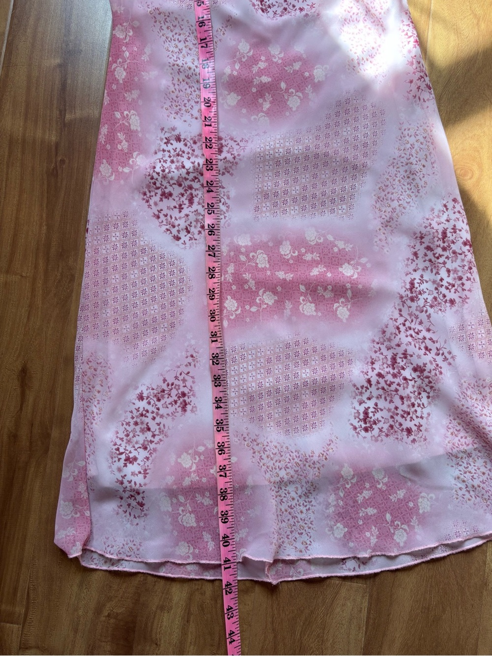 Vintage Pink Floral Slip Dress with Spaghetti Straps - Picture 14 of 15